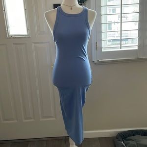 Zara | Ribbed MIDI Dress | Medium | Light Blue